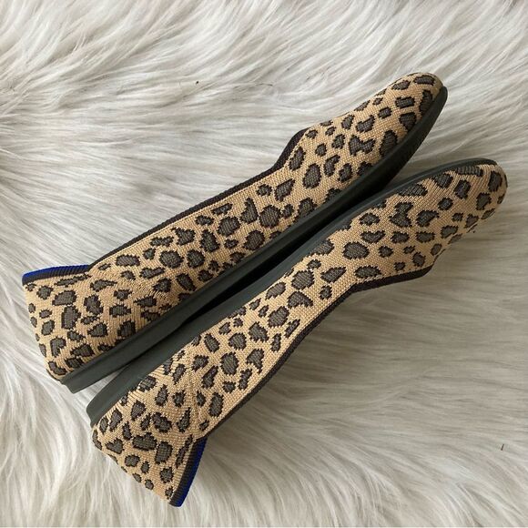 ROTHYS Cheetah Leopard Print Round Flats The Lounge Loafer Flat sz. 6.5 - Picture 4 of 11